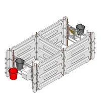 Бокс для теленка 1300x1300 малый двойной с металлическими фронтальными частями